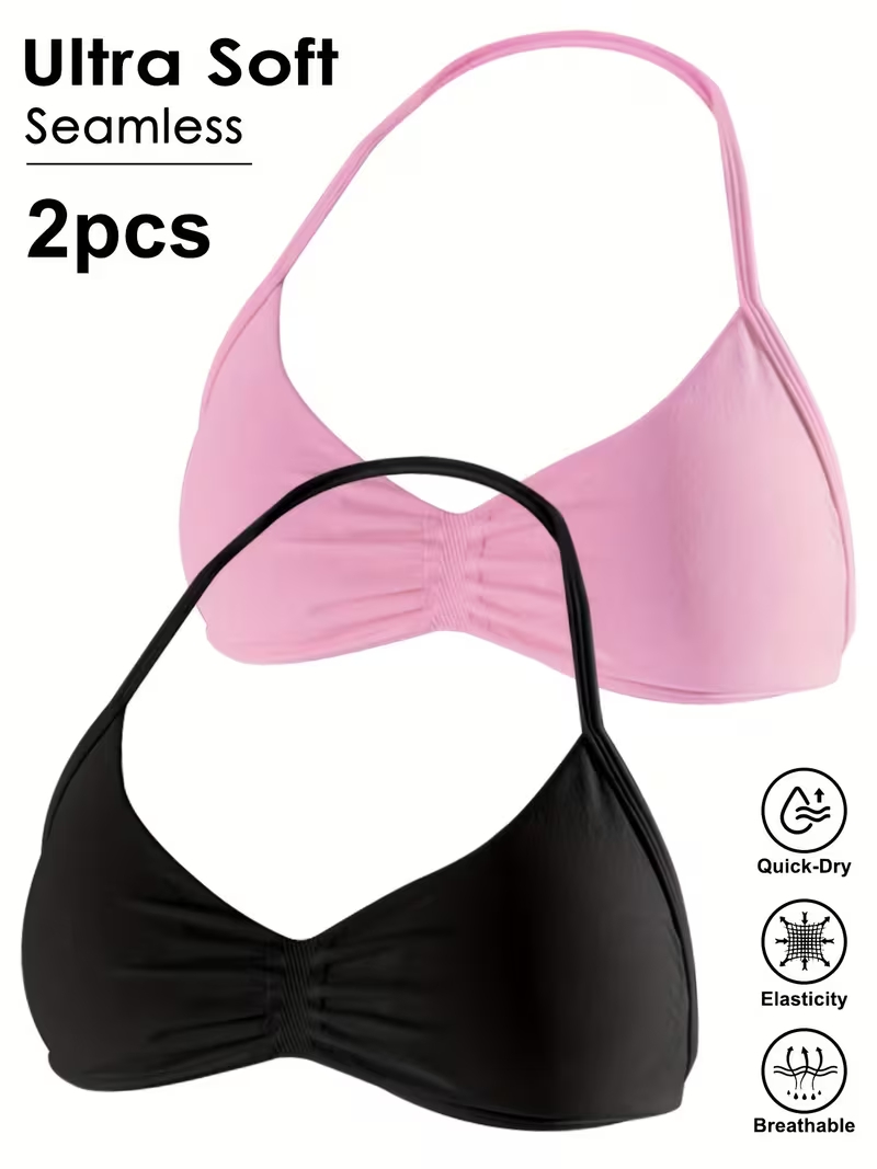 Push Up Bra Padded - 2 pezzi Top corto da palestra